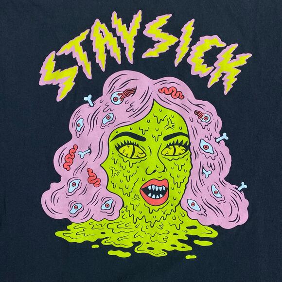 Sick Girls Stay Sick Monster Head Tee Shirt medium - Picture 2 of 3